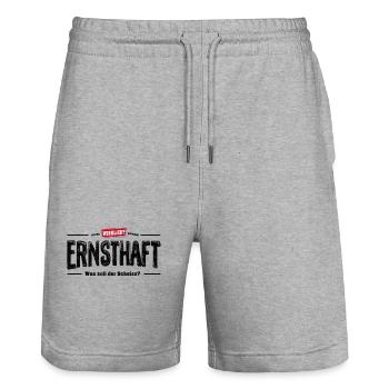 Wirklich Ernsthaft Vintage Shirt - Stanley/Stella Unisex Bio Joggingshorts Trainer  - Grau meliert - Vorne - Nik (191cm) & Marisol (170cm)