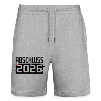 Design de la remise des diplômes 2026 - Short de jogging bio TRAINER Stanley/Stella unisexe - gris chiné - Devant - Nik (191cm) & Marisol (170cm)