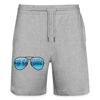 FO-SHEURE - Stanley/Stella Unisex Bio Joggingshorts Trainer  - Grau meliert - Vorne - Nik (191cm) & Marisol (170cm)