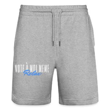 Note to myself Relax - Stanley/Stella Trainer Unisex Organic Jogging Shorts - heather grey - Front - Nik (191cm) & Marisol (170cm)