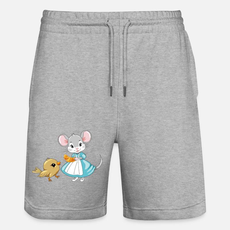 Little_mouse_is_sharing_a_croissant_with_a_bird - Short de jogging bio TRAINER Stanley/Stella unisexe - gris chiné