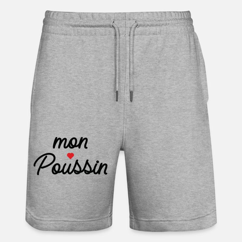 Mon Coeur Coussin Script - Short de jogging bio TRAINER Stanley/Stella unisexe - gris chiné