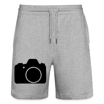 Kamera - Stanley/Stella Unisex Bio Joggingshorts Trainer  - Grau meliert - Vorne - Nik (191cm) & Marisol (170cm)