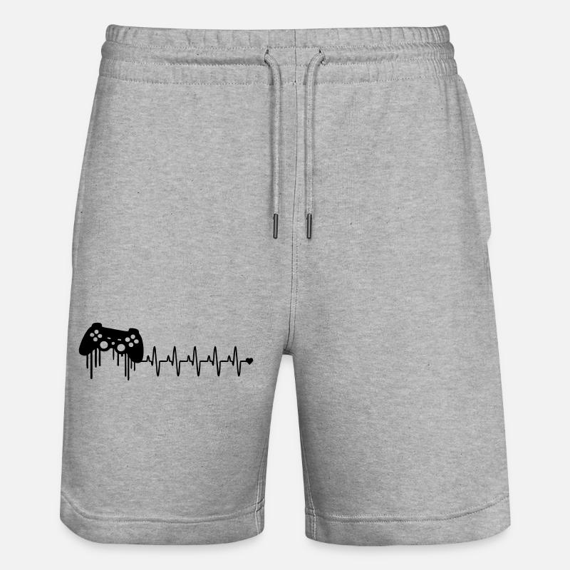 Manette de jeu Heartbeat - Short de jogging bio TRAINER Stanley/Stella unisexe - gris chiné