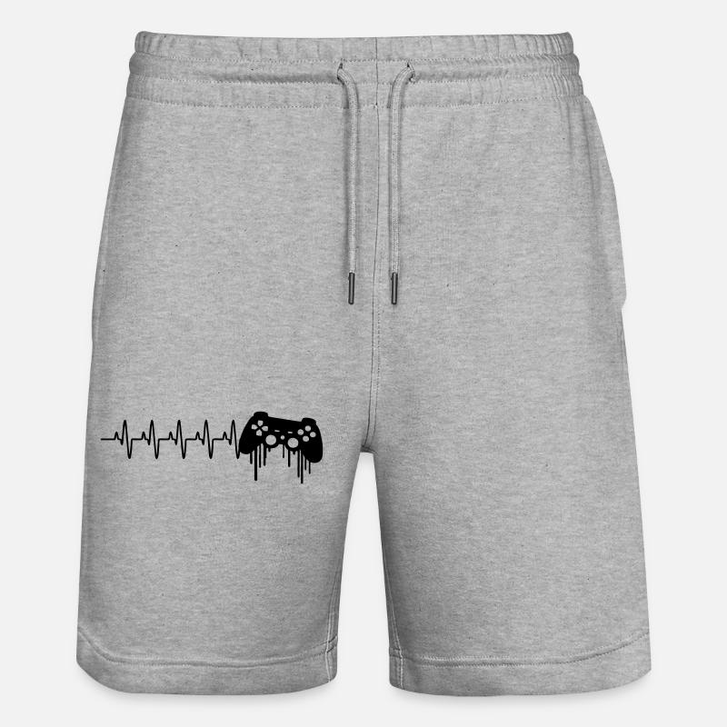 Manette de jeu Heartbeat - Short de jogging bio TRAINER Stanley/Stella unisexe - gris chiné