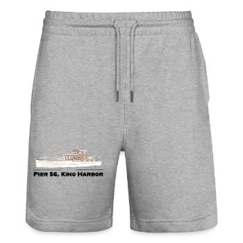 Pier_56 - Short de jogging bio TRAINER Stanley/Stella unisexe - gris chiné - Devant - Nik (191cm) & Marisol (170cm)