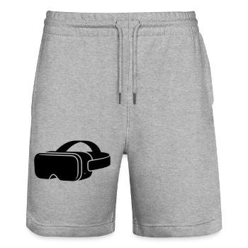 VR Brille Headset Icon - Stanley/Stella Unisex Bio Joggingshorts Trainer  - Grau meliert - Vorne - Nik (191cm) & Marisol (170cm)