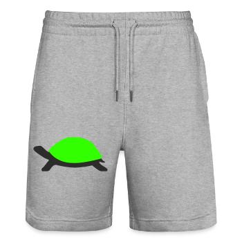 Drawn Turtle - Stanley/Stella Trainer Unisex Organic Jogging Shorts - heather grey - Front - Nik (191cm) & Marisol (170cm)