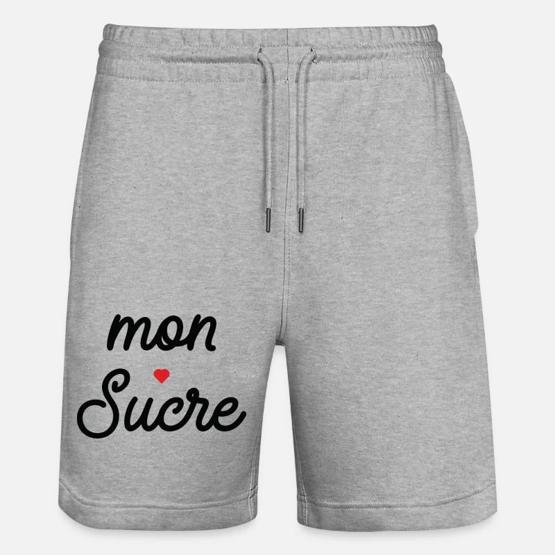 Mon cœur Noir Script - Short de jogging bio TRAINER Stanley/Stella unisexe - gris chiné