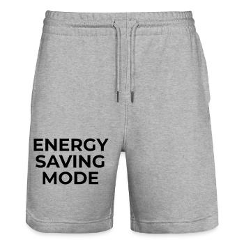 ENERGY SAVING MODE – Minimal Unisex Sweatshirt - Stanley/Stella Trainer Unisex Organic Jogging Shorts - heather grey - Front - Nik (191cm) & Marisol (170cm)