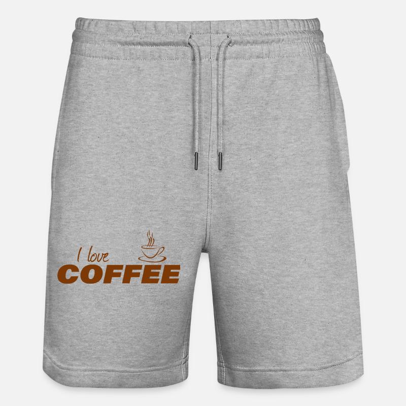 J’adore le café - Short de jogging bio TRAINER Stanley/Stella unisexe - gris chiné