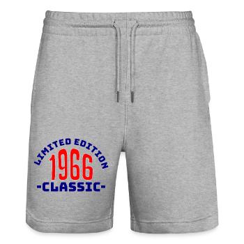 1966 Classic Limited Edition - Stanley/Stella Unisex Bio Joggingshorts Trainer  - Grau meliert - Vorne - Nik (191cm) & Marisol (170cm)