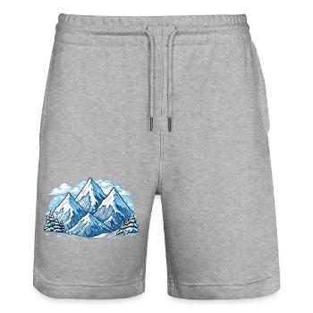 Monts de Berge - Short de jogging bio TRAINER Stanley/Stella unisexe - gris chiné - Devant - Nik (191cm) & Marisol (170cm)