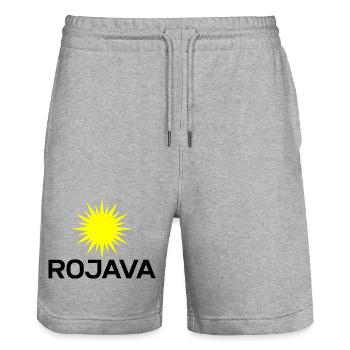 Rojava - Stanley/Stella Unisex Bio Joggingshorts Trainer  - Grau meliert - Vorne - Nik (191cm) & Marisol (170cm)