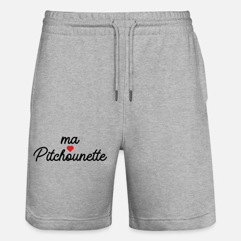 Ma Pitchounette Cœur Doux Script - Short de jogging bio TRAINER Stanley/Stella unisexe - gris chiné