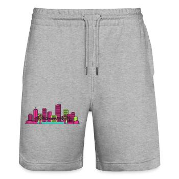 Histoire de la silhouette de la ville de Brisbane Pont Art moderne - Short de jogging bio TRAINER Stanley/Stella unisexe - gris chiné - Devant - Nik (191cm) & Marisol (170cm)