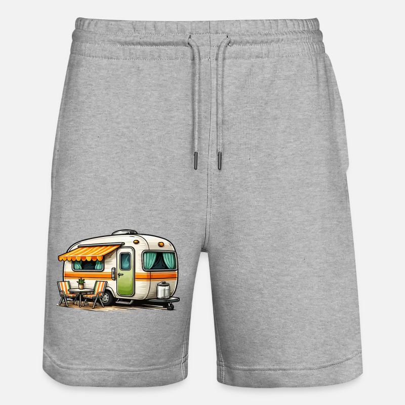 La magie du camping rétro - Short de jogging bio TRAINER Stanley/Stella unisexe - gris chiné