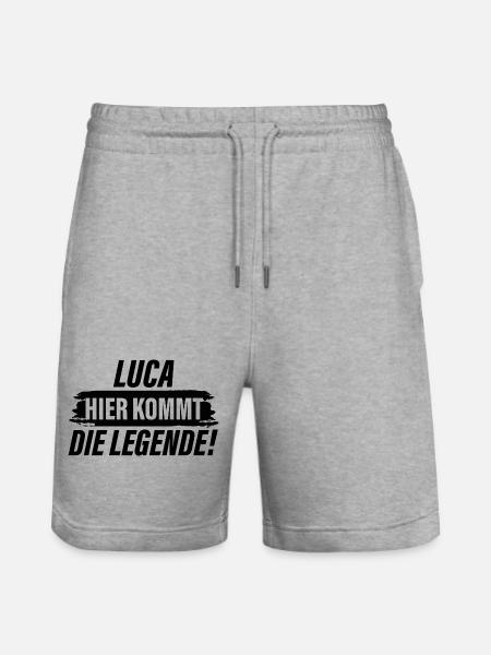 Luca – Here Comes the Legend - Stanley/Stella Trainer Unisex Organic Jogging Shorts - heather grey