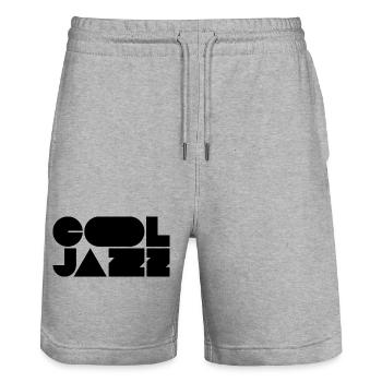 Logo jazz audacieux et cool - Short de jogging bio TRAINER Stanley/Stella unisexe - gris chiné - Devant - Nik (191cm) & Marisol (170cm)