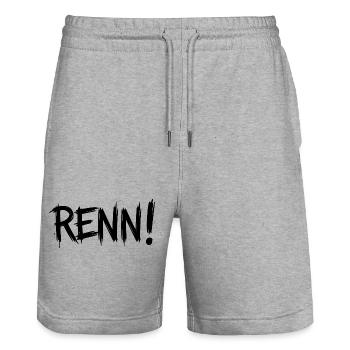 Courir! (Course, course, jogging, coureur) - Short de jogging bio TRAINER Stanley/Stella unisexe - gris chiné - Devant - Nik (191cm) & Marisol (170cm)
