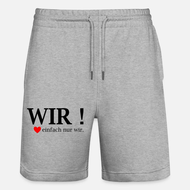 WIR! Einfach nur wir Herz - Stanley/Stella Unisex Bio Joggingshorts Trainer  - Grau meliert