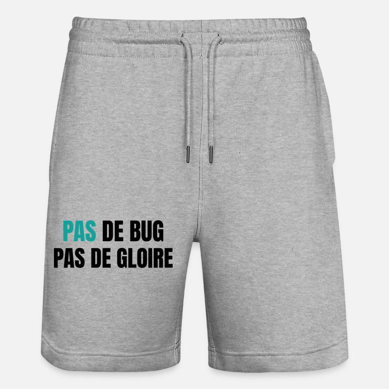 Pas de bug pas de gloire - Stanley/Stella Unisex Bio Joggingshorts Trainer  - Grau meliert
