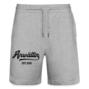 Anwältin 2026 Juristin Anwaeltin Anwältinnen Jura - Stanley/Stella Unisex Bio Joggingshorts Trainer  - Grau meliert - Vorne - Nik (191cm) & Marisol (170cm)