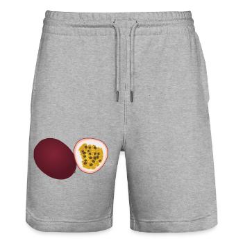 Passion Fruit Duo Art - Stanley/Stella Trainer Unisex Organic Jogging Shorts - heather grey - Front - Nik (191cm) & Marisol (170cm)