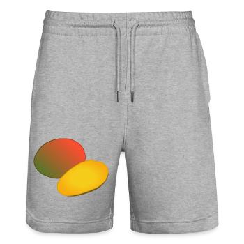 Tropical Mango Duo Gradient - Stanley/Stella Trainer Unisex Organic Jogging Shorts - heather grey - Front - Nik (191cm) & Marisol (170cm)