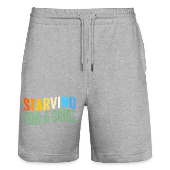 Gastroparesie - Short de jogging bio TRAINER Stanley/Stella unisexe - gris chiné - Devant - Nik (191cm) & Marisol (170cm)