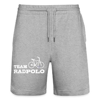 Team Radpolo Cycling Culture - Stanley/Stella Trainer Unisex Organic Jogging Shorts - heather grey - Front - Nik (191cm) & Marisol (170cm)