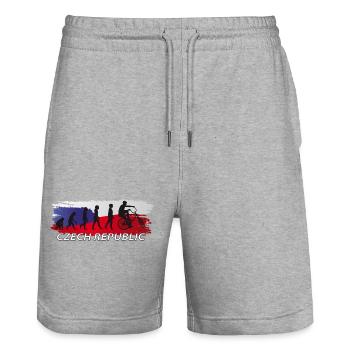 Radball | Cycle Ball, Czech Republic - Stanley/Stella Unisex Bio Joggingshorts Trainer  - Grau meliert - Vorne - Nik (191cm) & Marisol (170cm)