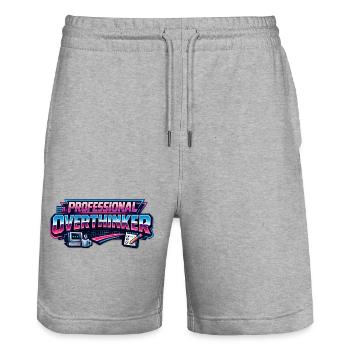 Warte, lass mich zu viel über die 80er nachdenken - Stanley/Stella Unisex Bio Joggingshorts Trainer  - Grau meliert - Vorne - Nik (191cm) & Marisol (170cm)