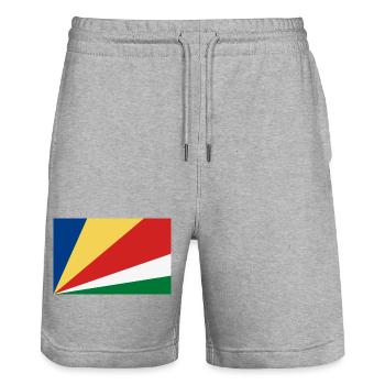 Farbgeometrie Streifen - Stanley/Stella Unisex Bio Joggingshorts Trainer  - Grau meliert - Vorne - Nik (191cm) & Marisol (170cm)
