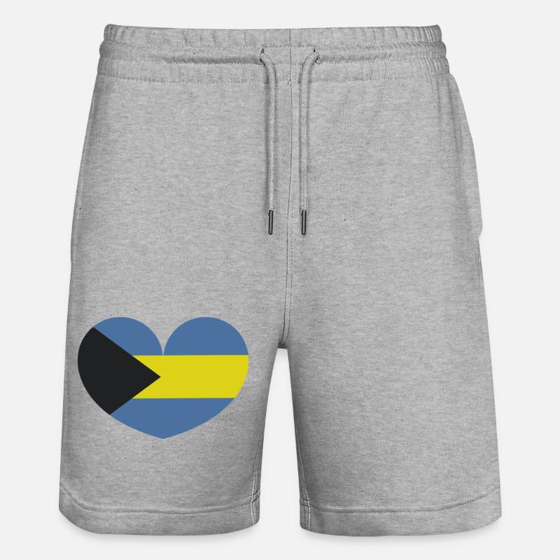 Cœur du drapeau des Bahamas - Short de jogging bio TRAINER Stanley/Stella unisexe - gris chiné