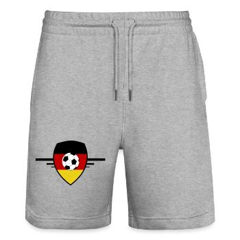 Germany football Allemagne Deutschland - Short de jogging bio TRAINER Stanley/Stella unisexe - gris chiné - Devant - Nik (191cm) & Marisol (170cm)