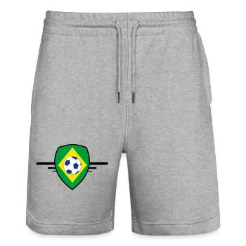 Brasilianischer Fußball - Stanley/Stella Unisex Bio Joggingshorts Trainer  - Grau meliert - Vorne - Nik (191cm) & Marisol (170cm)