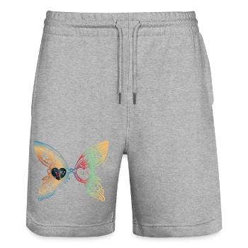 Fairy Glasses with Naughty Fairy - Stanley/Stella Trainer Unisex Organic Jogging Shorts - heather grey - Front - Nik (191cm) & Marisol (170cm)