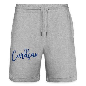 Cœur Curaçao Women’s Love Curaçao - Short de jogging bio TRAINER Stanley/Stella unisexe - gris chiné - Devant - Nik (191cm) & Marisol (170cm)