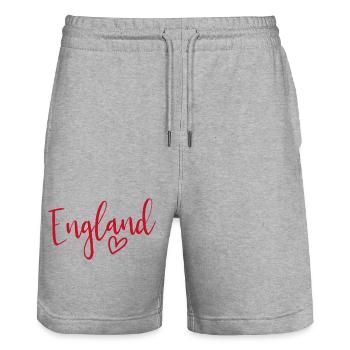 England Heart Women's Love England - Stanley/Stella Unisex Bio Joggingshorts Trainer  - Grau meliert - Vorne - Nik (191cm) & Marisol (170cm)