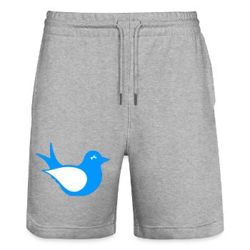 vogel silhouette sitzend, tiermotiv - Stanley/Stella Unisex Bio Joggingshorts Trainer  - Grau meliert - Vorne - Nik (191cm) & Marisol (170cm)