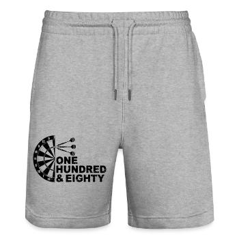 Dartgeschenke – Dartgeschenke – Dartgeschenk – Dartspieler - Stanley/Stella Unisex Bio Joggingshorts Trainer  - Grau meliert - Vorne - Nik (191cm) & Marisol (170cm)