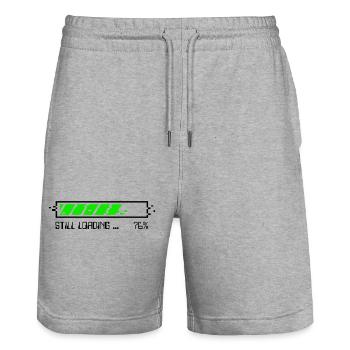 Noch lädt – Patience Gamer – NEIN - Stanley/Stella Unisex Bio Joggingshorts Trainer  - Grau meliert - Vorne - Nik (191cm) & Marisol (170cm)