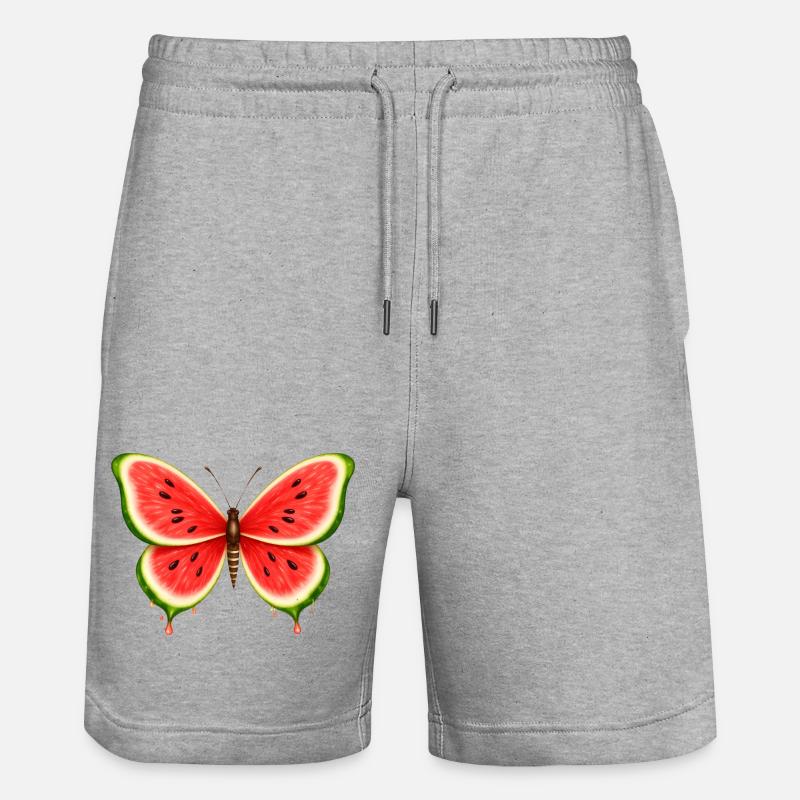 Papillon Melon d’été - Short de jogging bio TRAINER Stanley/Stella unisexe - gris chiné