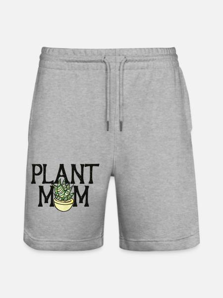 Plant Mom Bloom Pot - Stanley/Stella Trainer Unisex Organic Jogging Shorts - heather grey