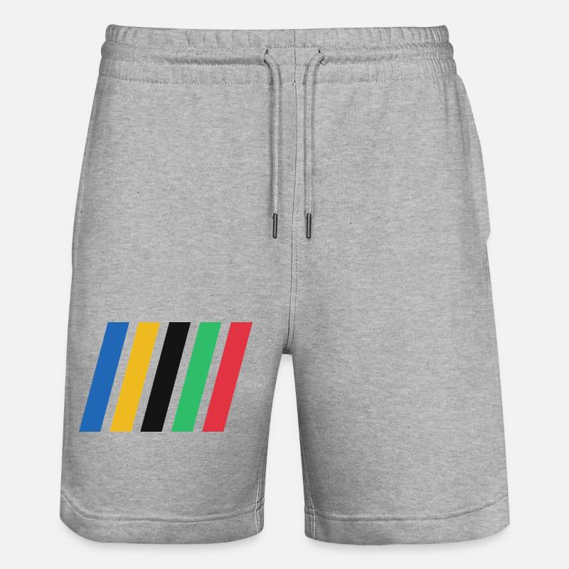 Bandes de couleur - Short de jogging bio TRAINER Stanley/Stella unisexe - gris chiné