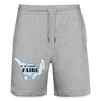 I'LL LET YOU DO IT. - Stanley/Stella Trainer Unisex Organic Jogging Shorts - heather grey - Front - Nik (191cm) & Marisol (170cm)