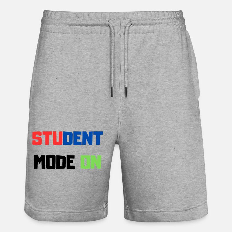 Funny Student – Student Mode ON - Stanley/Stella Trainer Unisex Organic Jogging Shorts - heather grey