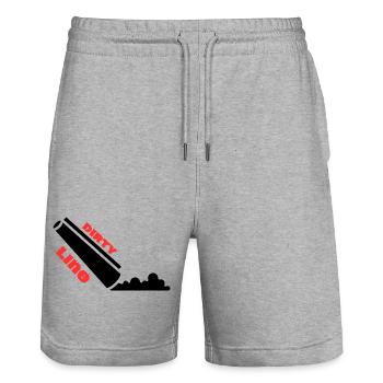 Dirty Lines in Red - Stanley/Stella Trainer Unisex Organic Jogging Shorts - heather grey - Front - Nik (191cm) & Marisol (170cm)