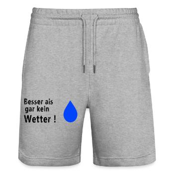 Better than no weather at all - Stanley/Stella Trainer Unisex Organic Jogging Shorts - heather grey - Front - Nik (191cm) & Marisol (170cm)